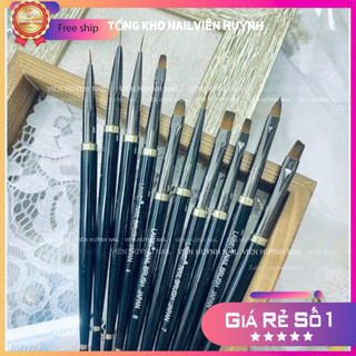 Bộ cọ Lawei 10 cây vẽ móng , set cọ nail chính hãng - đầu cọ mềm mướt nhiều kiểu vẽ móng nhanh tiện lợi