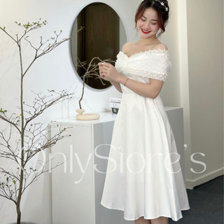 TK032 Đầm tiểu thư trễ vai dáng xòe
