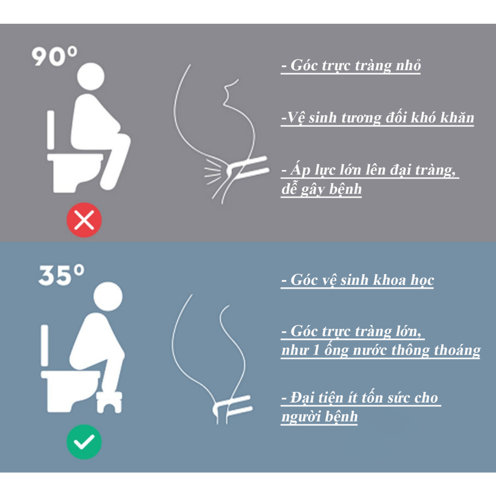 Bồn cầu di động kèm gác chân tư thế thoải mái, bô vệ sinh cho người già, phụ nữ có thai cao cấp hàng loại I