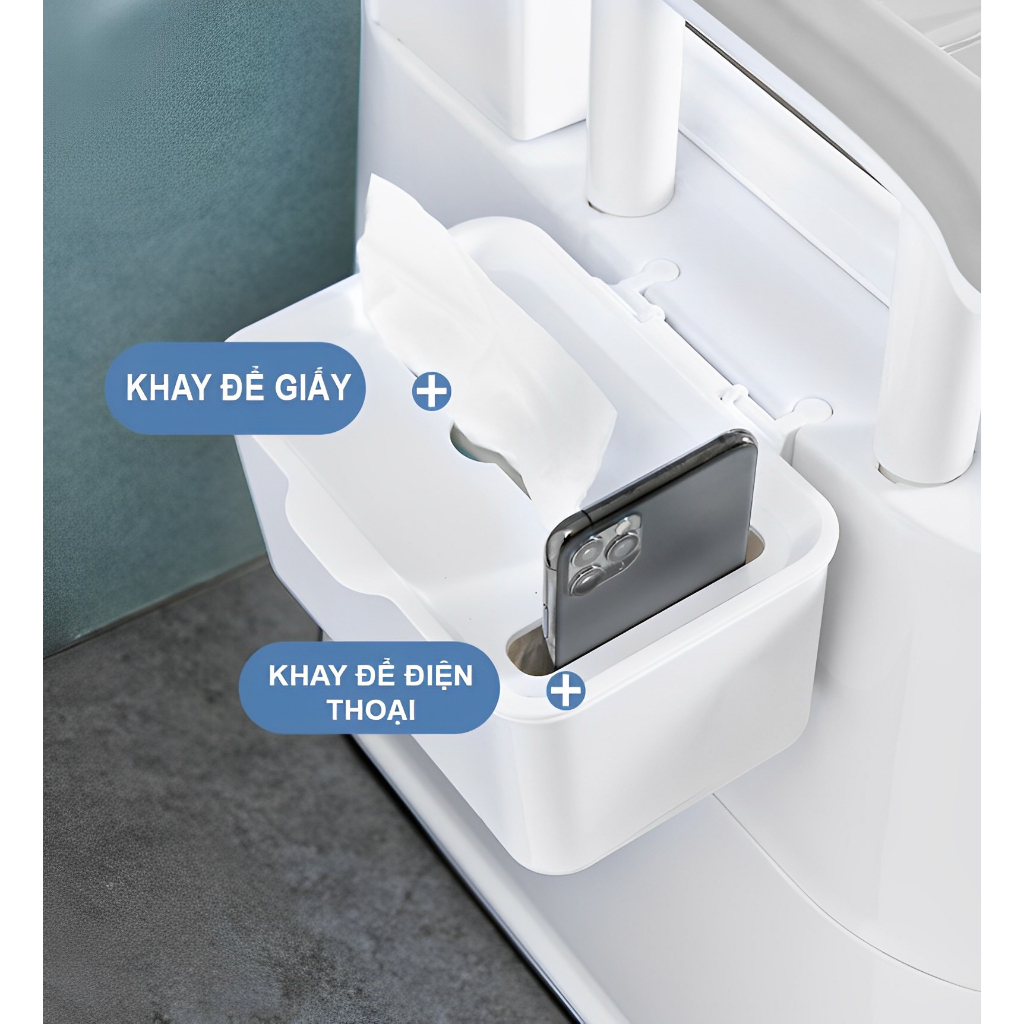 Bồn cầu di động kèm gác chân tư thế thoải mái, bô vệ sinh cho người già, phụ nữ có thai cao cấp hàng loại I