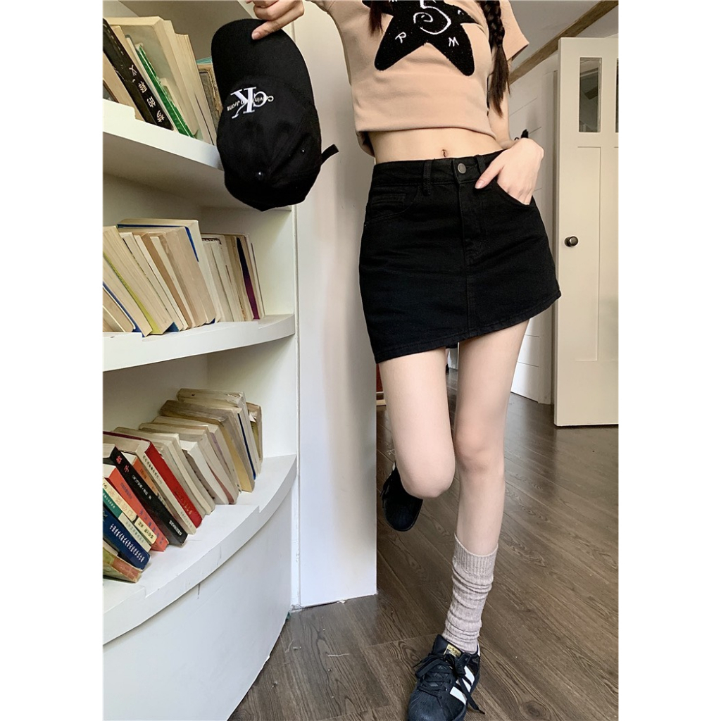Chân Váy Jeans Cạp Cao Dáng Chữ A, Váy Bò Thiết Kế Thời Trang Phù Hợp Cho Người Cao Và Thấp
