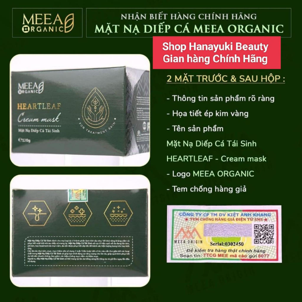 [Hàng Chính Hãng-Date 2026] Mặt Nạ Diếp Cá Tái Sinh MeeA Organic Dưỡng Trắng Da Giảm Thâm Se Khít Lỗ Chân Lông Giữ Ẩm