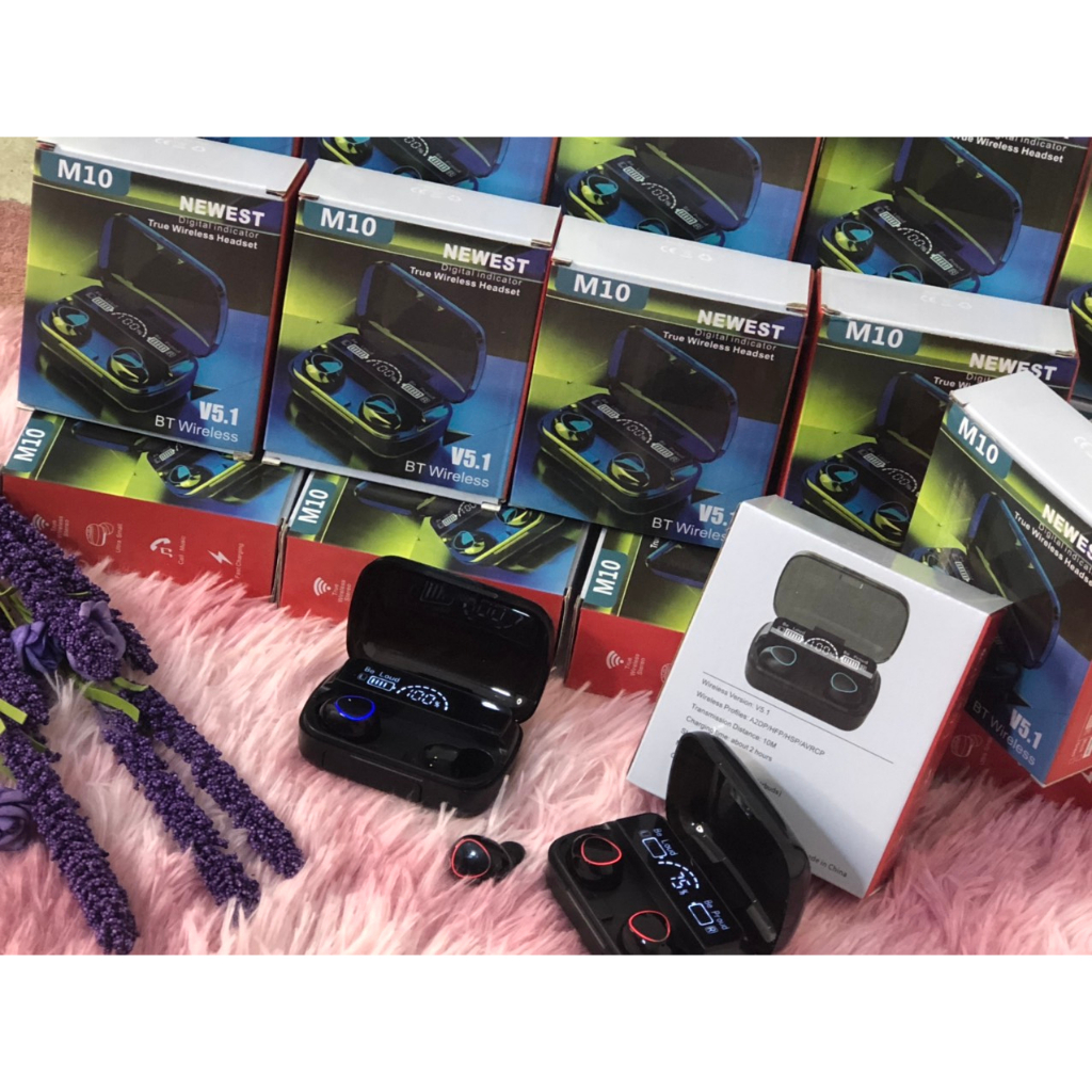 Tai Nghe Bluetooth Gaming M10 Pro Tai Nghe Không dây phiên Bản Nâng Cấp Pin Trâu,Tích Hợp Sạc Dự Phòng 2500mAh