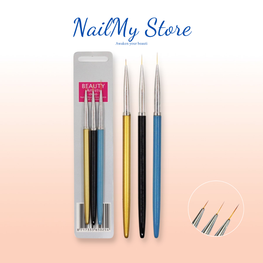 Bộ 3 cây vẽ nét cơ bản - Set 3 cây cọ nét vẽ nail