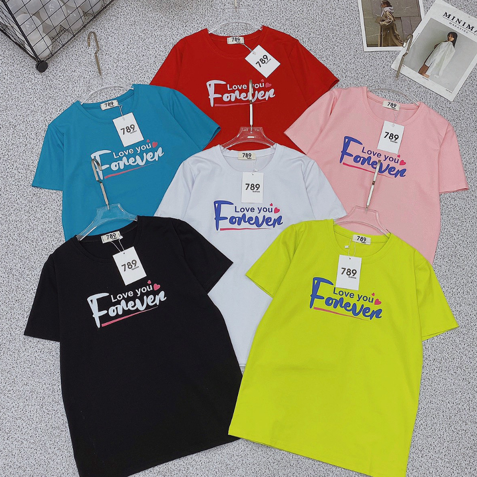 Áo Cotton Thái Nhập Cao Cấp - Áo Thun Thái Nữ Form Vừa Tôn Dáng Chữ Forever Shop YUNA