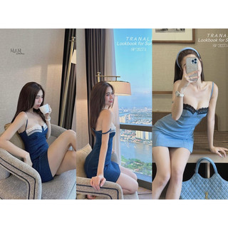 [HÀNG NEW] ĐẦM BODY JEAN 2 DÂY CÚP REN ĐI TIỆC SIÊU TÔN DÁNG