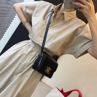 Đầm sơ mi bo eo form dài 3 màu (kèm hình thật)