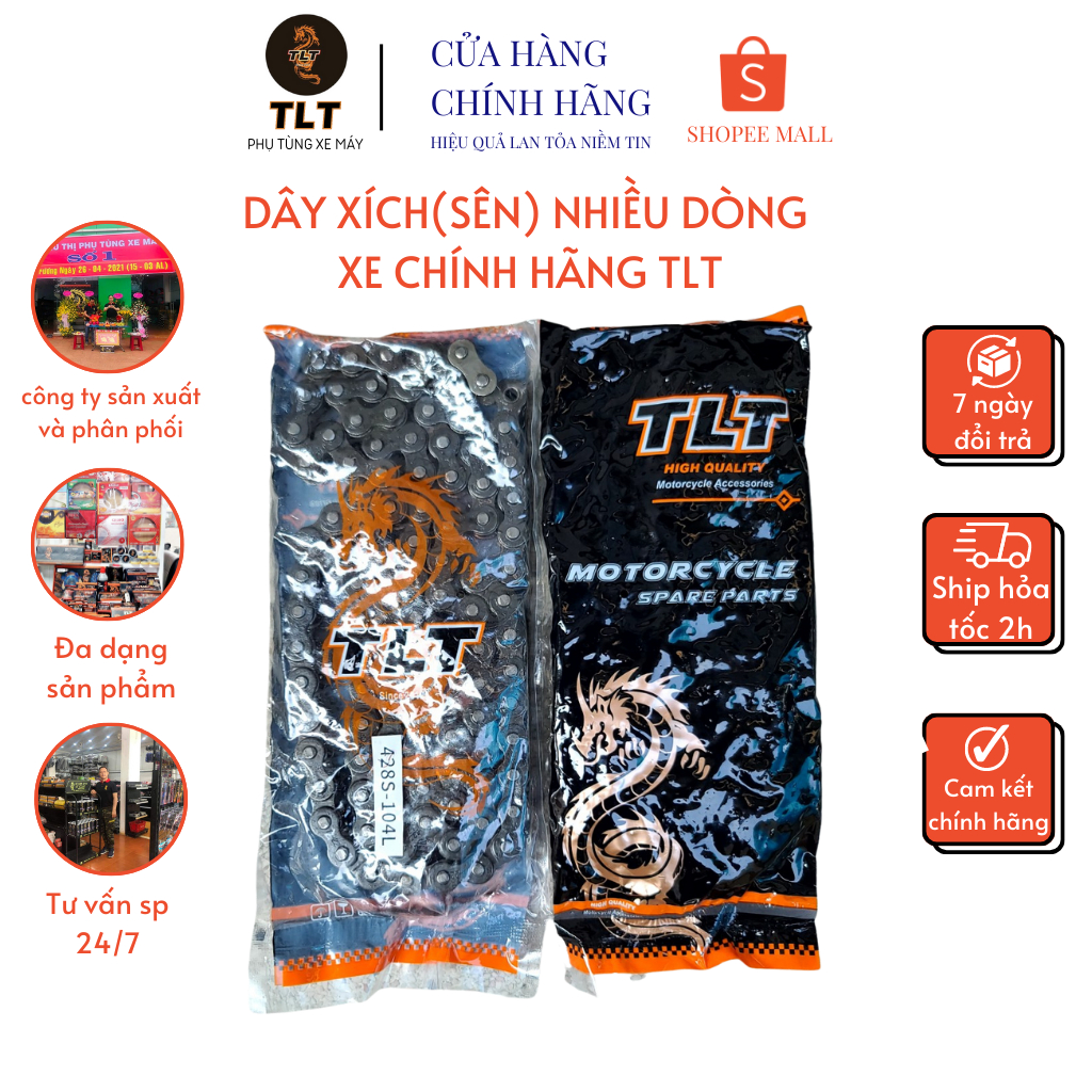 Sên 9 ly TLT chính hãng dùng cho nhiều loại xe máy sản xuất theo công nghệ Thái Lan bảo hành 12 tháng