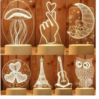 Đèn ngủ LED 3D trang trí - quà tặng độc đáo