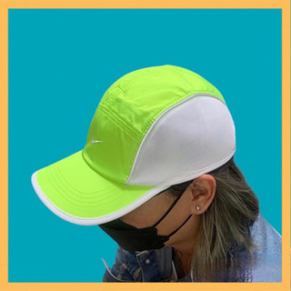 Mũ lưỡi trai Nón kết N.ike cao cấp vải Dù trơn Phối Nỉ thoáng khí Màu Xanh dạ quang N-384.