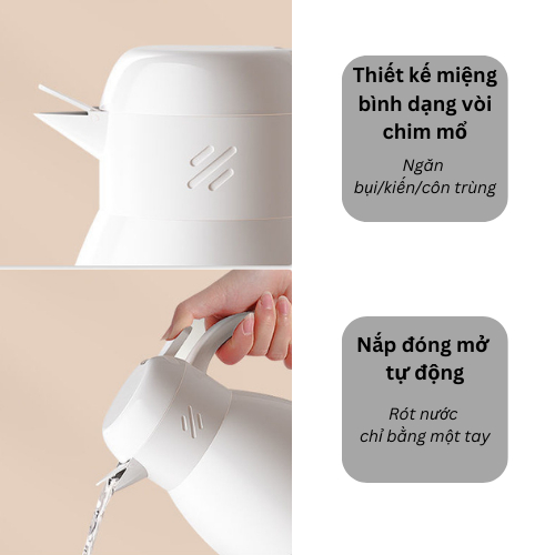 Phích nước giữ nhiệt đến 48h Daydays dung tích 1L-2L nhựa PP lõi thủy tinh cao cấp an toàn | BigBuy360 - bigbuy360.vn