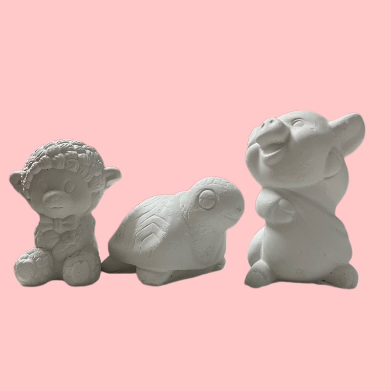 Combo 3 Tượng Tô Màu Thạch Cao Cho Bé Size 6-9cm