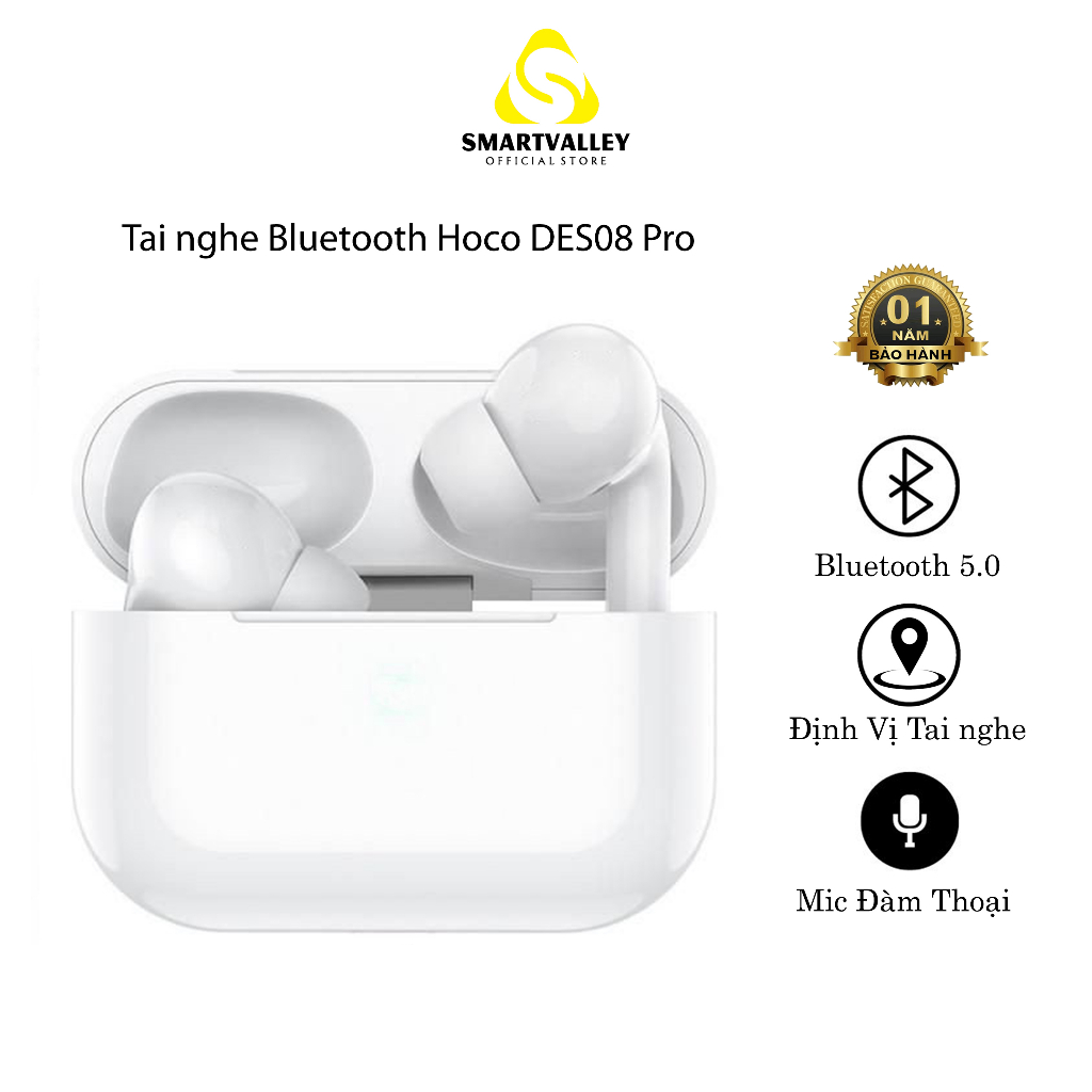 Tai Nghe Bluetooth Hoco DES08 Pro, Hỗ Trợ Định Vị, Đổi Tên, Chạm Cảm Ứng, Micro Đàm Thoại, Âm Thanh Sống Động.