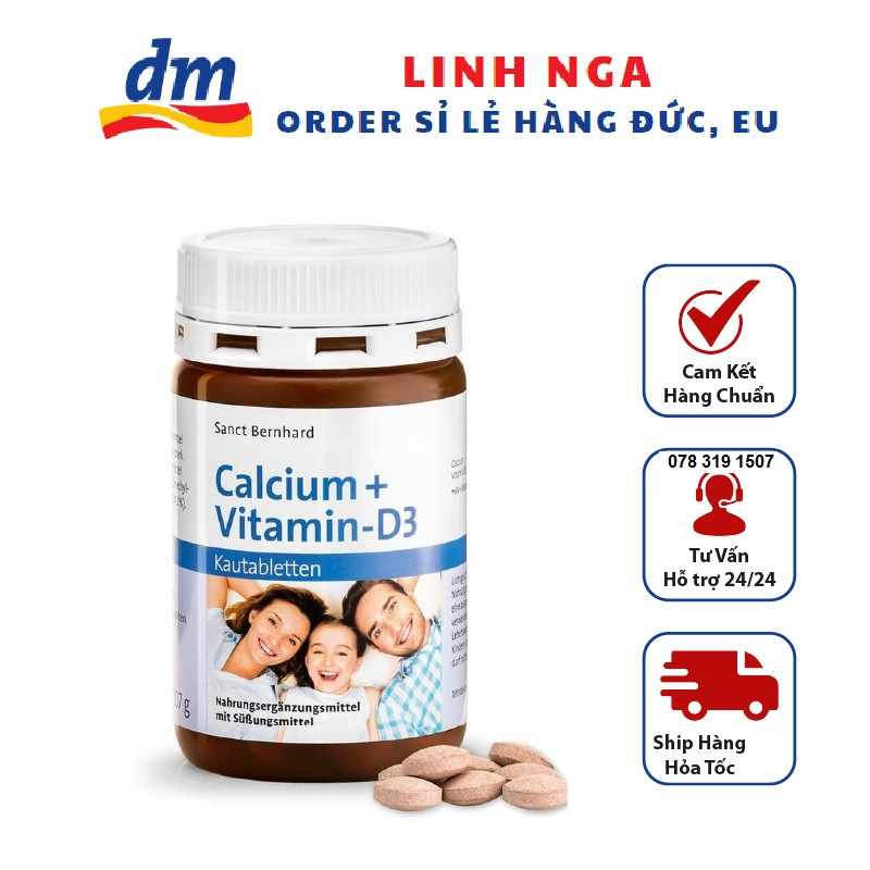 Viên ngậm , kẹo canxi D3 cho bé từ 2 tuổi 150 viên - Nội địa Đức