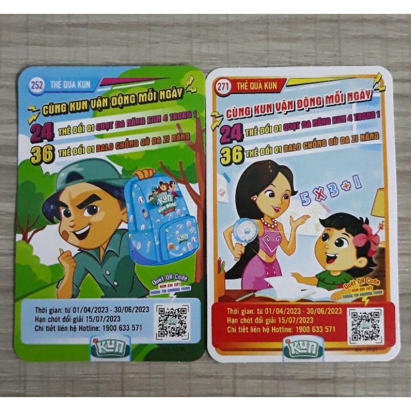 Thẻ quà Kun đổi quạt đa năng 4 trong 1 và balo gù đa zi năng Kun - Sản phẩm chính hãng từ sữa Kun