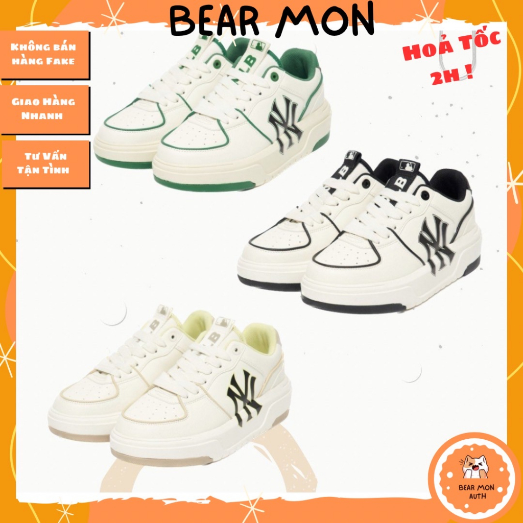 Giày Thể Thao MLB Spring New Casual Comfortable Fashion 3ASXCA12N Màu Đen Xanh Lá Xanh Cốm