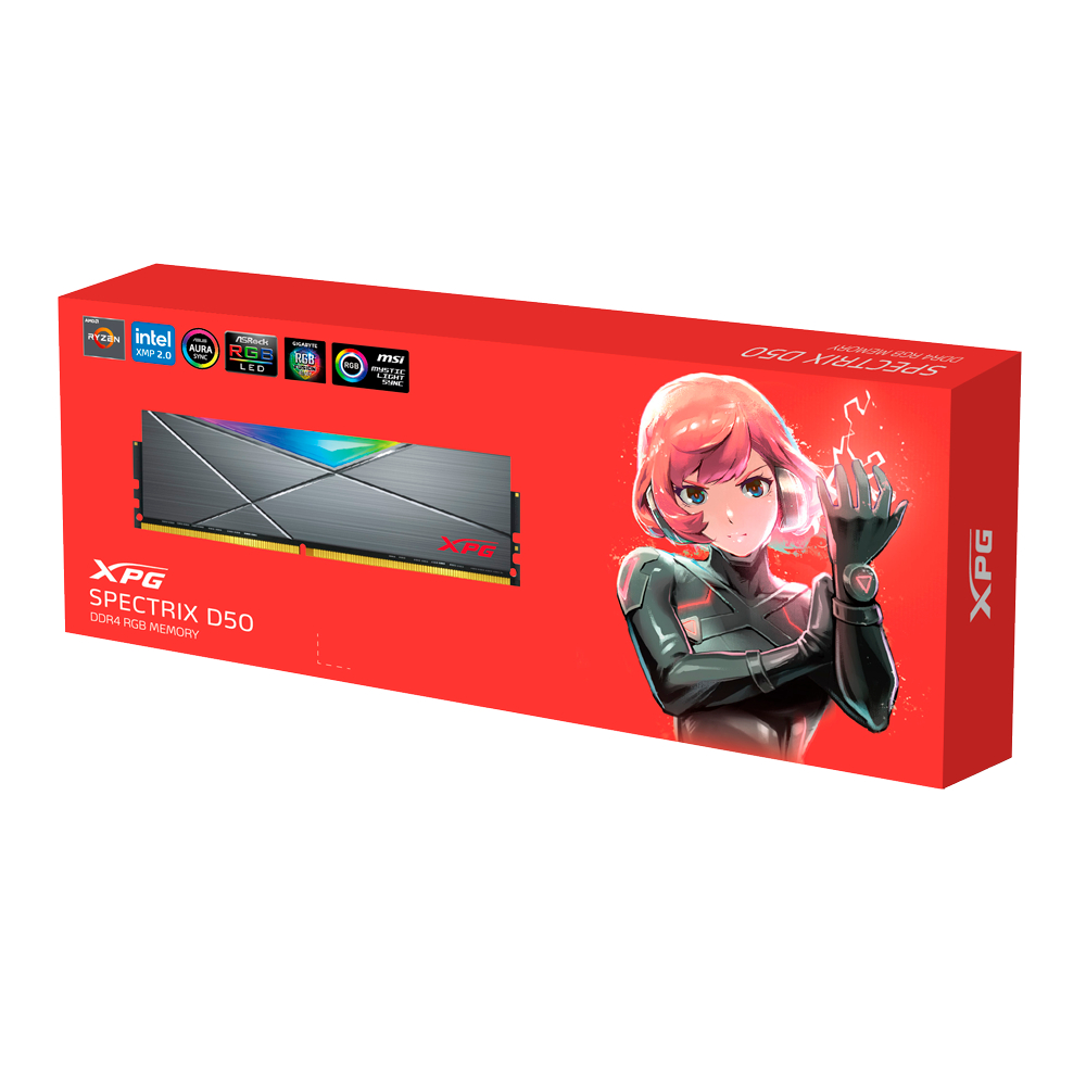 COMBO 4 Ram ADATA XPG D50 8GB / 16GB Bus 3200MHz DDR4 GREY | WHITE LED RGB - Chính hãng BH 5 năm, tản nhiệt LED