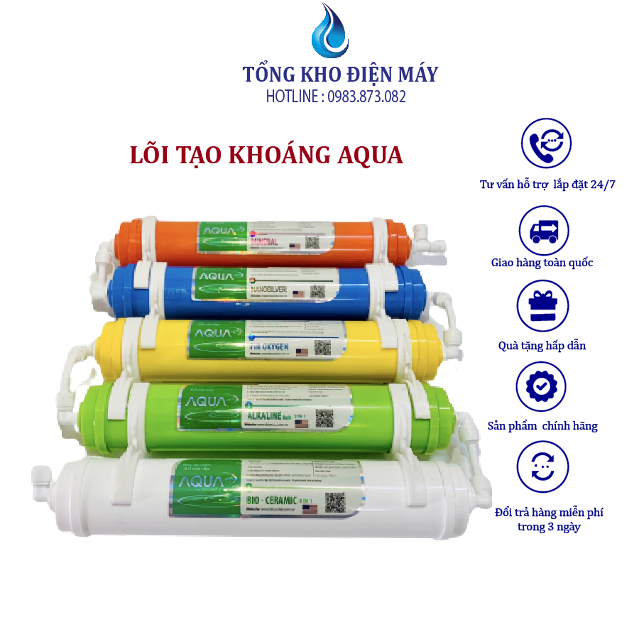 BỘ LÕI TẠO KHOÁNG AQUA 56789 bộ 5 quả lọc cung cấp chất khoáng cho cơ thể
