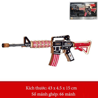 Đồ chơi lắp ráp 3D gỗ - Light machine gun-cắt laser