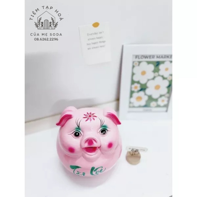 Heo đất, lợn đất bụng phệ mini lật đật cute trang trí bàn học ống tiết kiệm quà tặng dễ thương TIỆM MẸ SODA