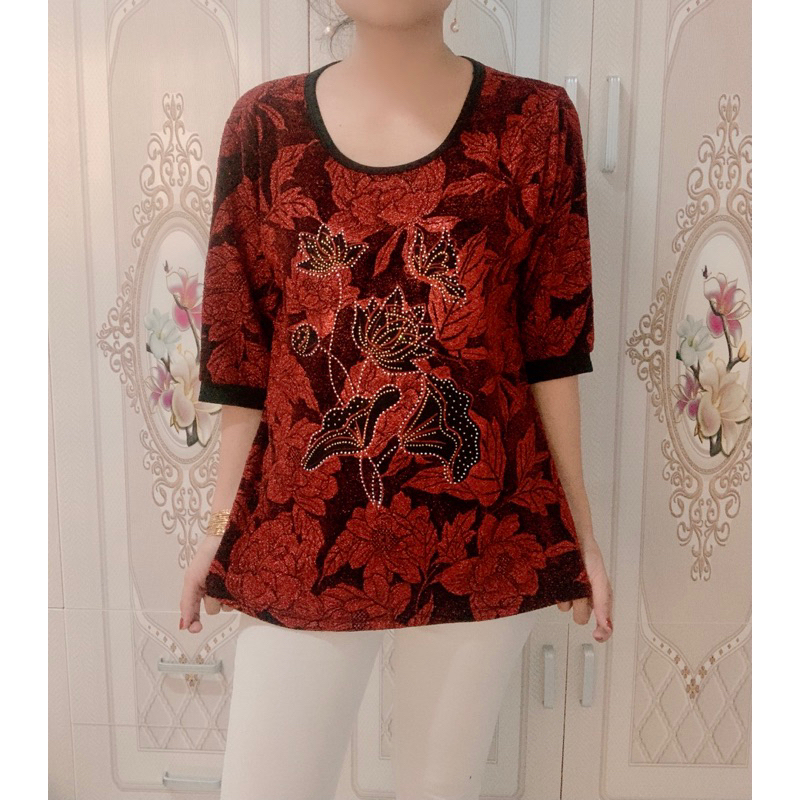 ♦ Áo Thun Dệt Kim Trung Niên Cao Cấp đi Tiệc_Du Lịch Sang ạ ! Form 70 ký trở về
