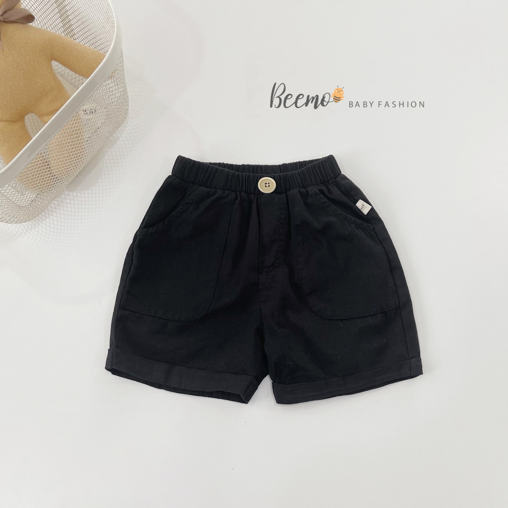 Quần đùi kaki gấp gấu Beemo cho bé trai