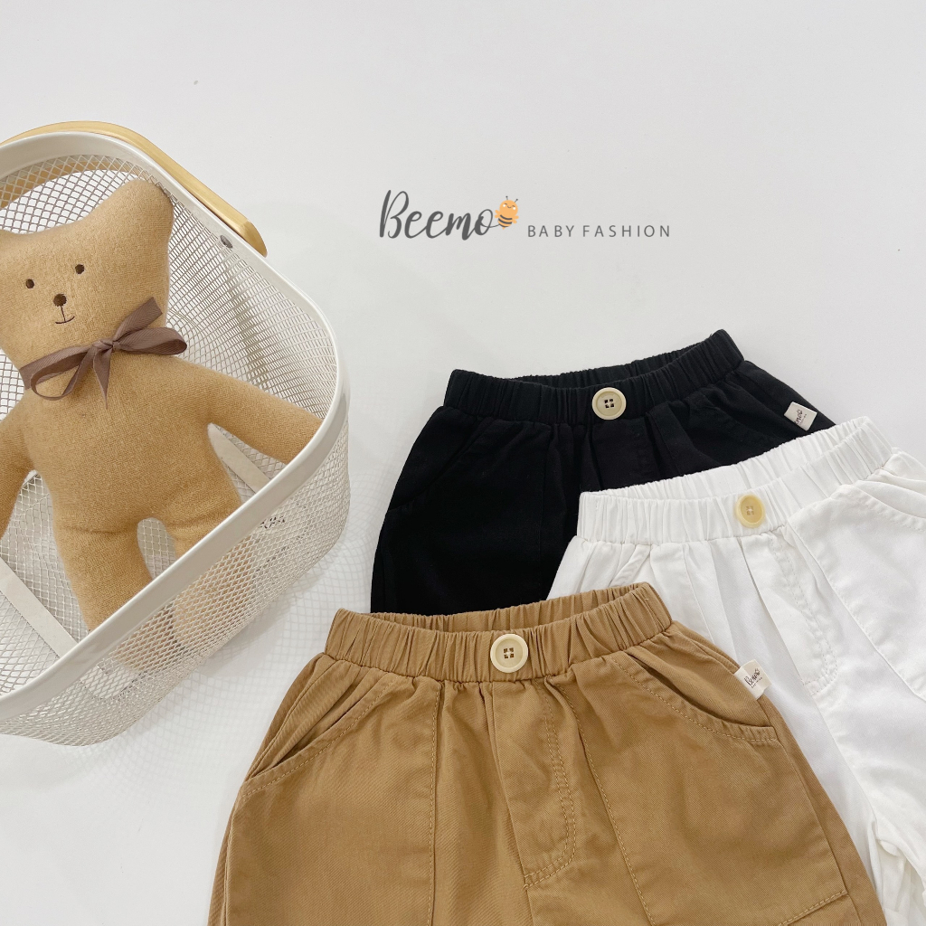 Quần đùi kaki gấp gấu Beemo cho bé trai
