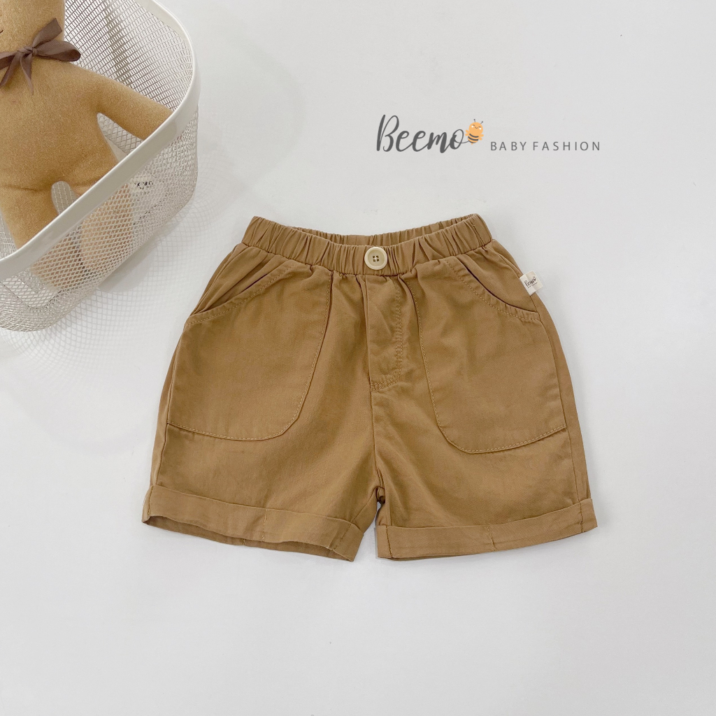 Quần đùi kaki gấp gấu Beemo cho bé trai