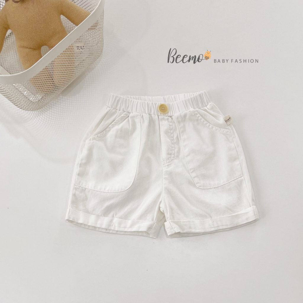 Quần đùi kaki gấp gấu Beemo cho bé trai