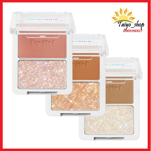 Bảng phấn mắt 2 ô UNLEASHIA Tap Me Palette Duo tiện lợi, màu sắc tự nhiên đa dạng, độ bám chắc 8.4g