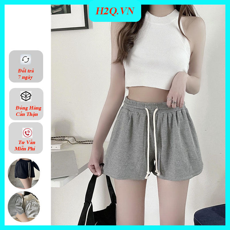 Quần đùi nữ, Quần short nữ thể thao, lưng thun thiết kế rút dây thời trang năng động H2Q 4