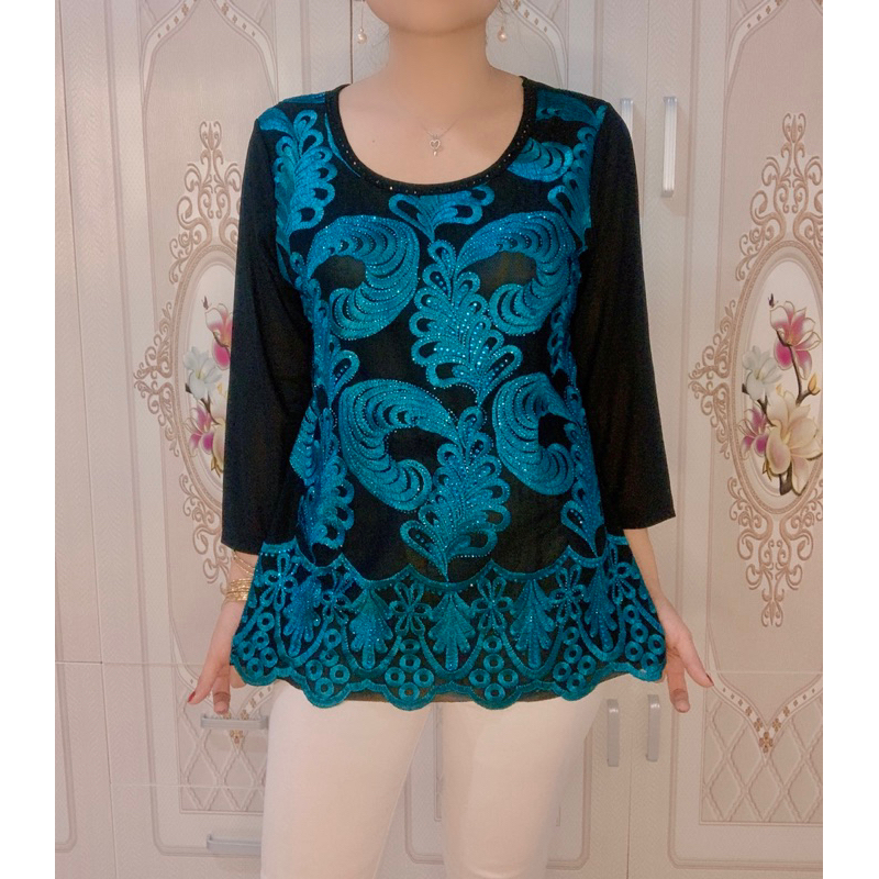 ♦ Áo Trung Niên Cao Cấp đi Tiệc Thun Quảng châu cực sang ạ ! size 50_80 ký