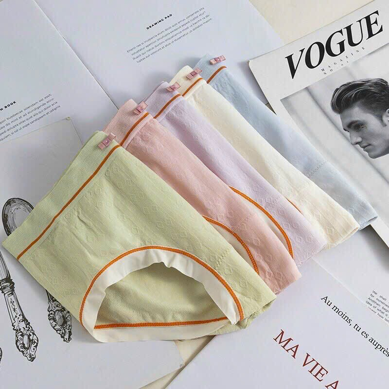 79k//10 quần lót nữ cotton nhăn viền lụa có nơ điệu mã 069