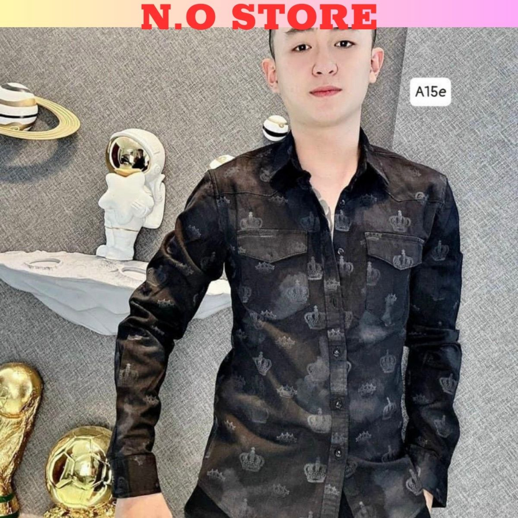 Áo sơ mi nam tay dài chất vải đũi phối Loang màu mẫu mới chuẩn form trẻ trung rất đẹp hàng shop N.O_STORE