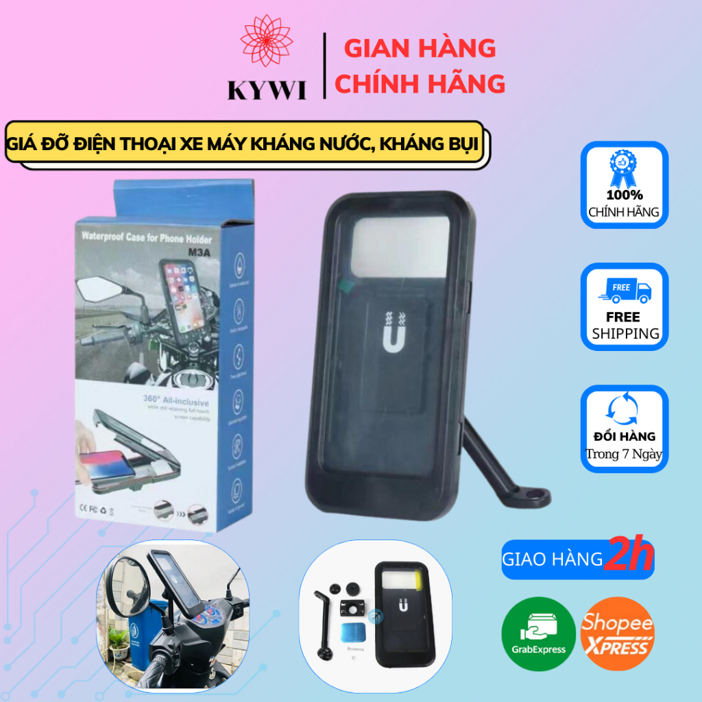 Giá đỡ điện thoại xe máy kháng bụi kháng nước M3A