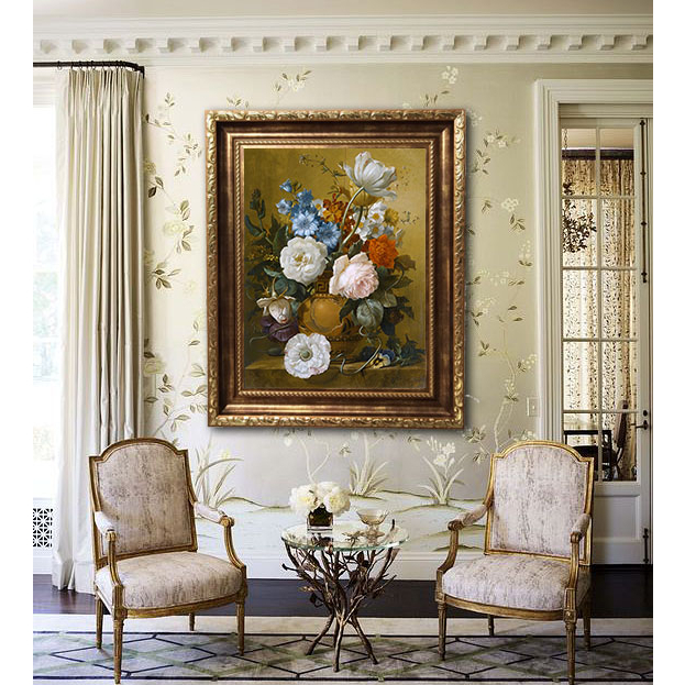 (Tặng kèm đinh) Tranh in cổ điển trang trí decor nhà cửa bình hoa ngày kỉ niệm