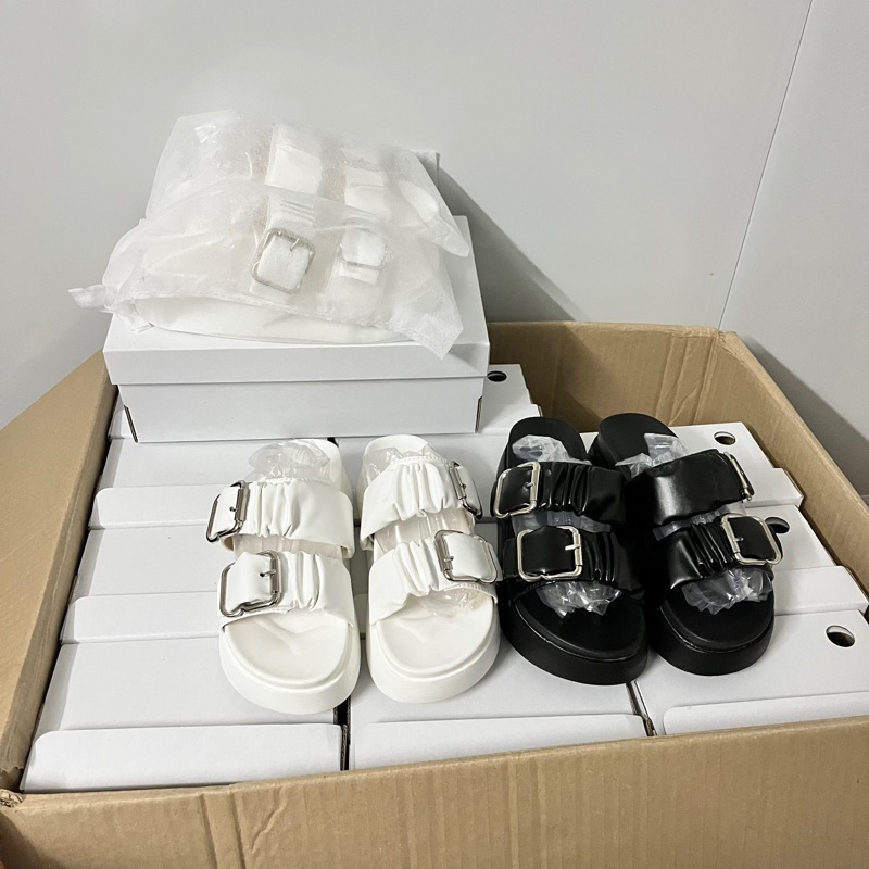 Dép Nữ Thời Trang 2 Quai Nhún Nữ Tính Đế Bánh Mì 2,5cm Mới 2022