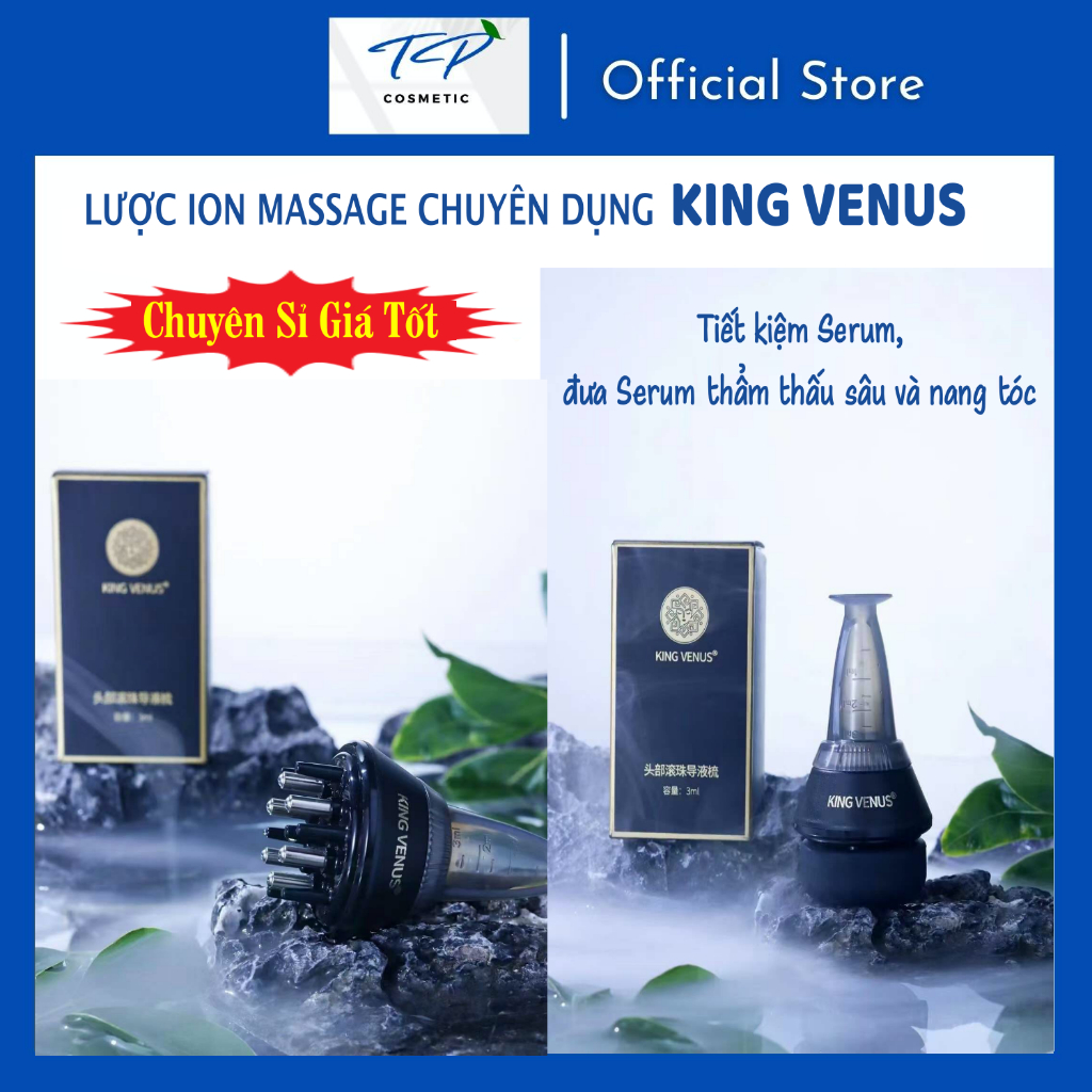 Lược ION chuyên dụng dùng kèm Serum Kích mọc tóc King Venus: tiết kiệm serum, hiệu quả x 5