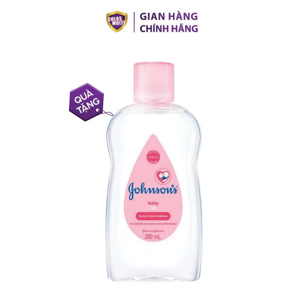 [Quà tặng không bán] Dầu massage dưỡng ẩm Johnson's baby oil pink 200ml