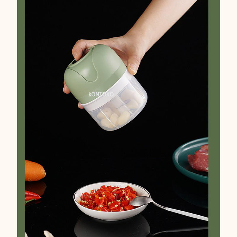 Máy xay tỏi ớt cầm tay KONTOKO 250ML dùng pin sạc lythium 1200ma