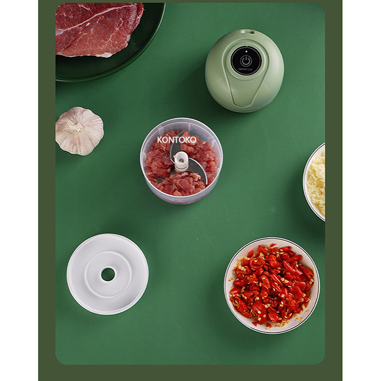 Máy xay tỏi ớt cầm tay KONTOKO 250ML dùng pin sạc lythium 1200ma