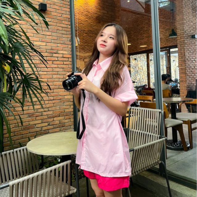 Set sơ mi nhiều màu cộc khuy eo kèm short, set sơ mi thắt eo hottrend