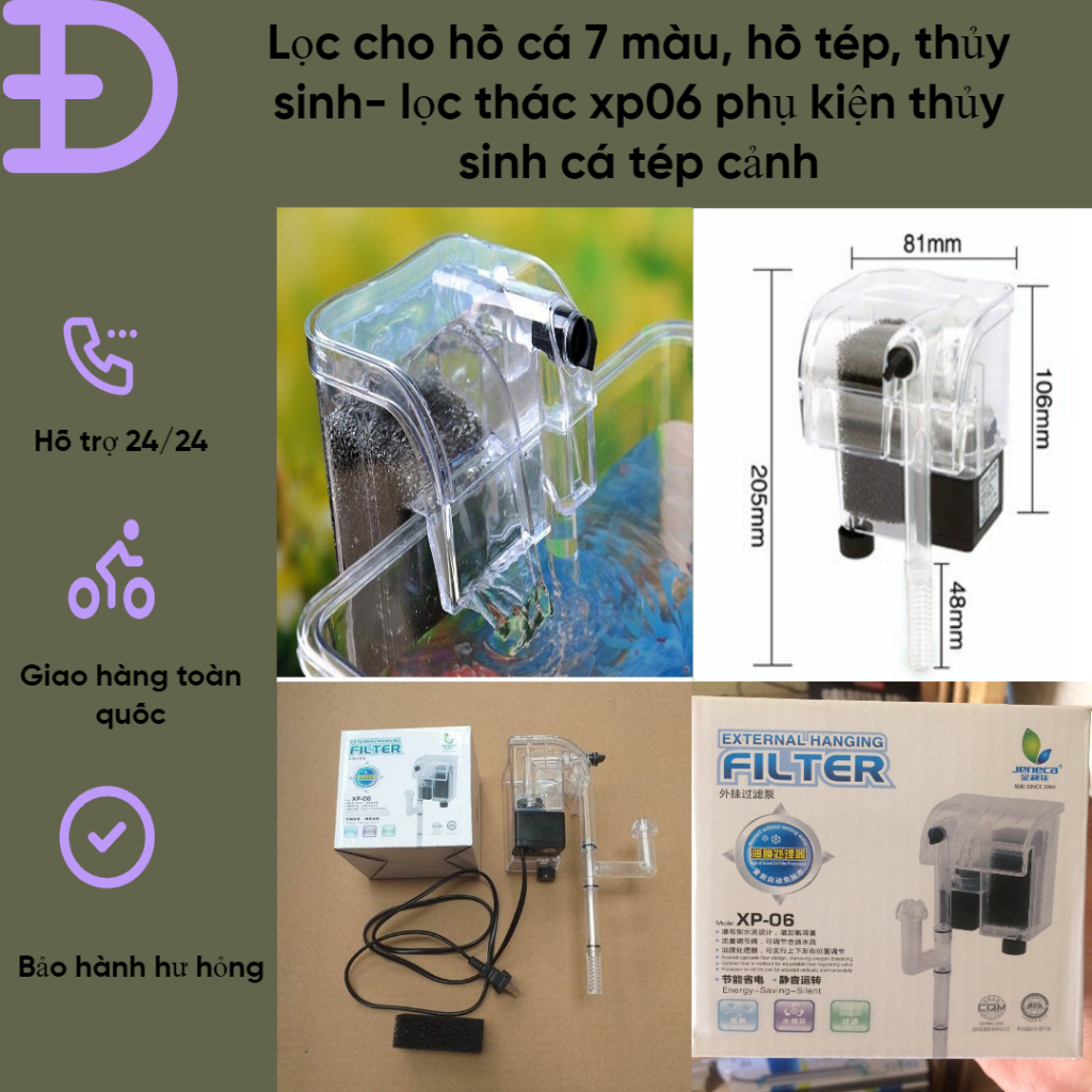 Lọc cho hồ cá 7 màu, hồ tép, thủy sinh- lọc thác xp06 phụ kiện thủy sinh cá tép cảnh