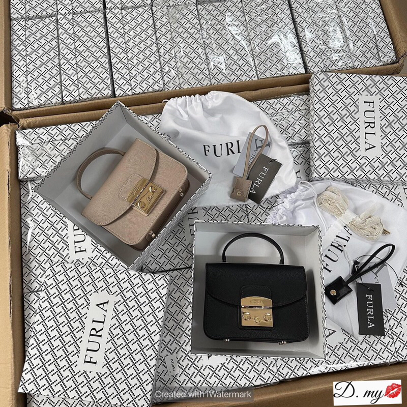 Túi Fur.la nắp kéo hàng QCCC size 17cm