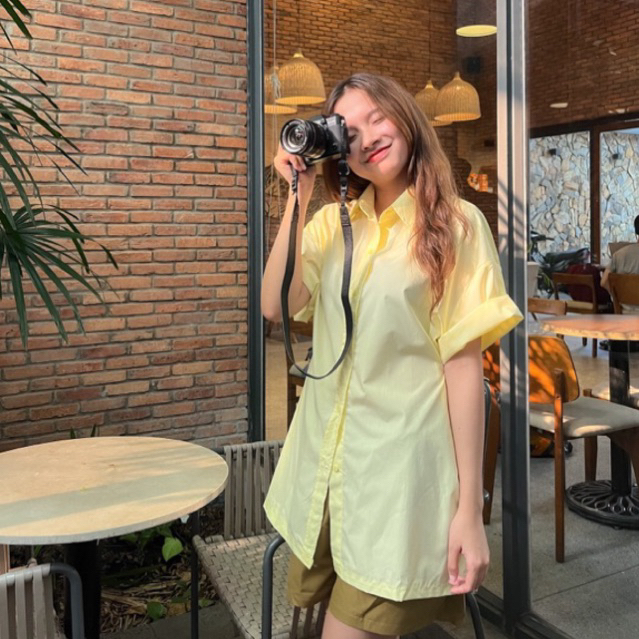 Set sơ mi nhiều màu cộc khuy eo kèm short, set sơ mi thắt eo hottrend