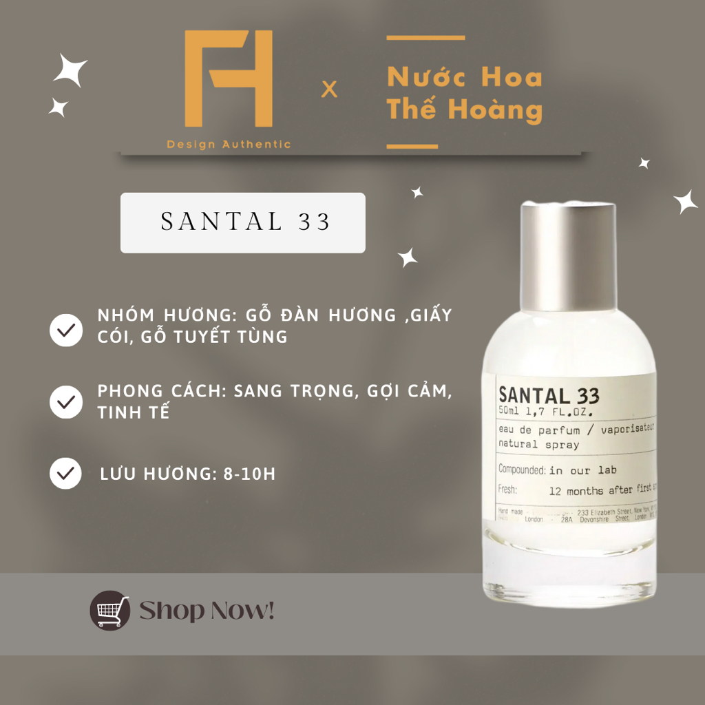 Nước hoa unisex Santal 33 chiết 10ml, 20ml - Nước Hoa Thế Hoàng