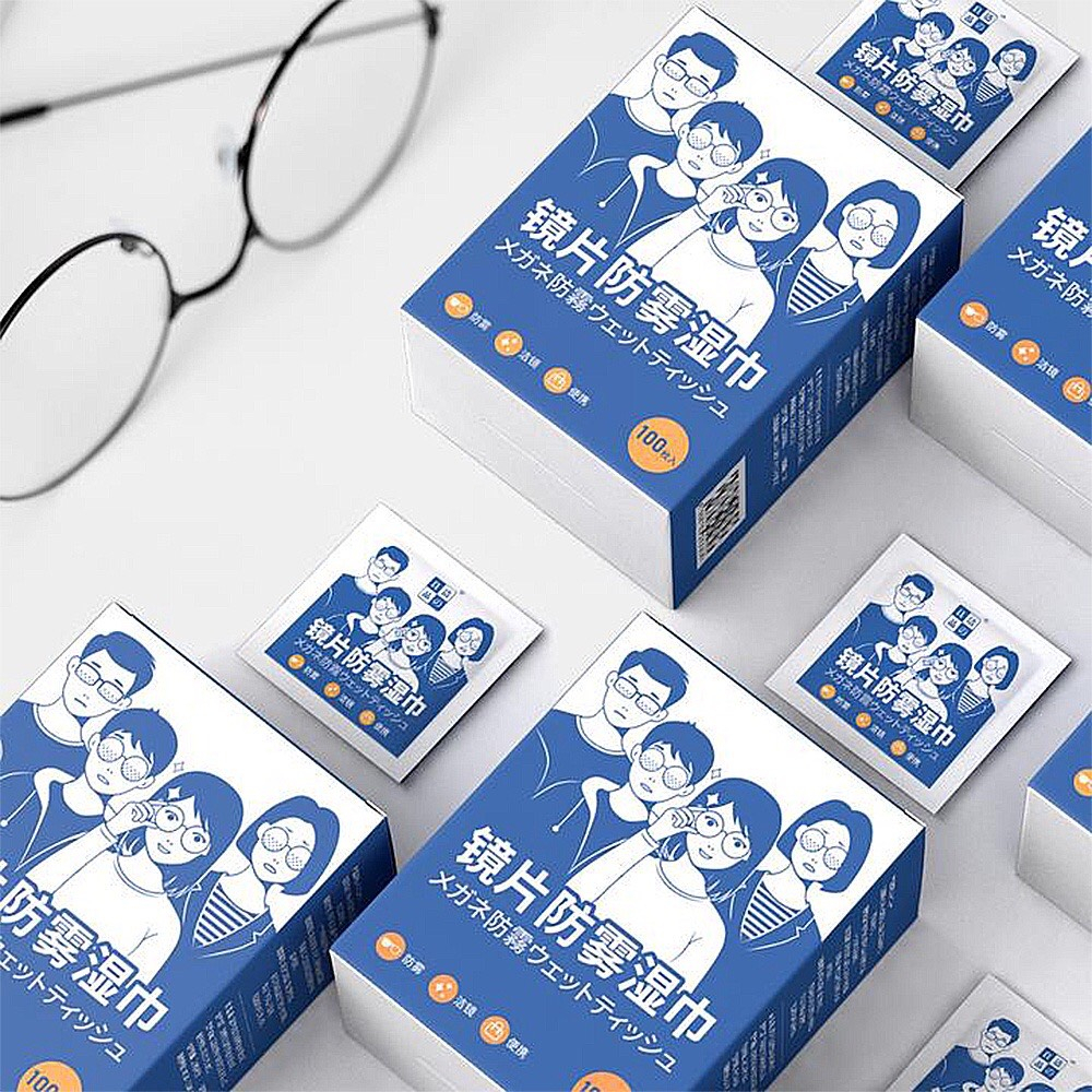 Khăn lau kính mắt Nano hộp 100 miếng khăn giấy chống bám hơi nước