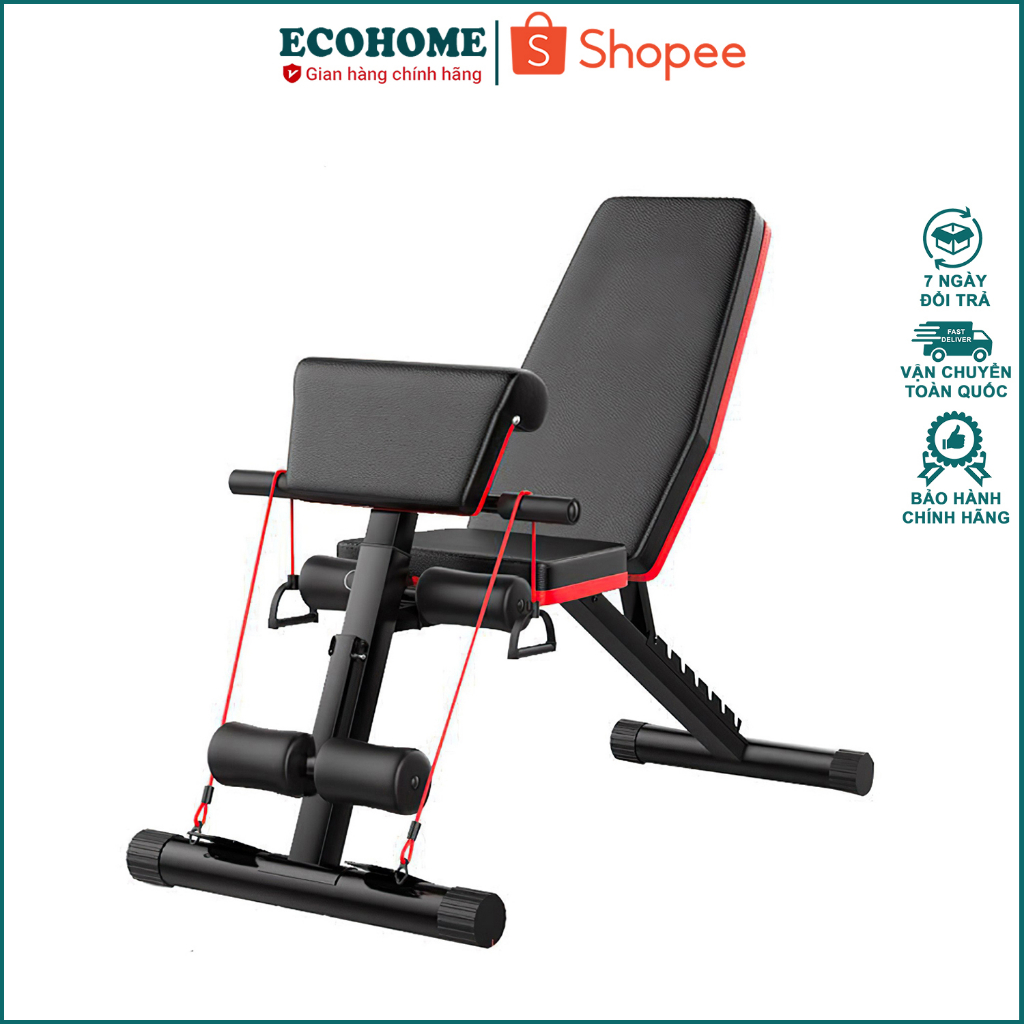 Ghế tập tạ tại nhà đa chức năng, tập bụng tập tay tập toàn thân với khung kim loại chắc chắn chịu trọng tải 150kg