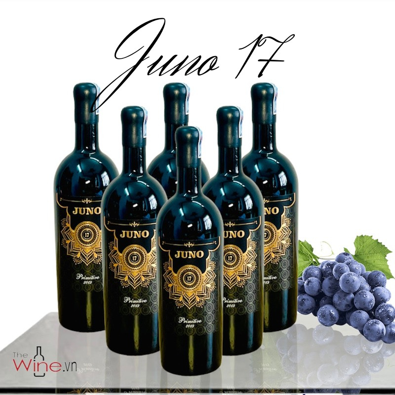 Rượu vang đỏ nhập khẩu Ý Juno 17 Primitivo