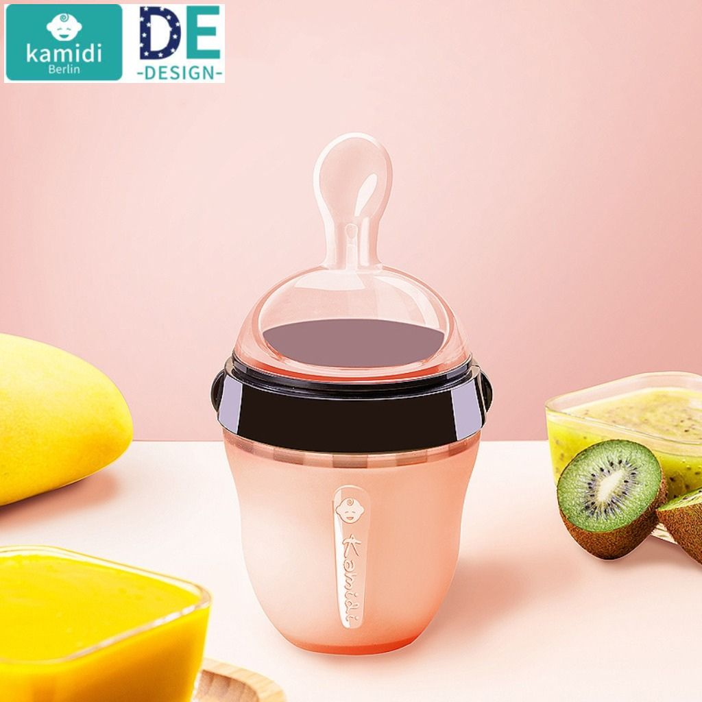 Bình thìa ăn dặm Kamidi silicon cho bé có vạch chia ml, bón cháo, đút bột ,uống sữa dung tích 150ml